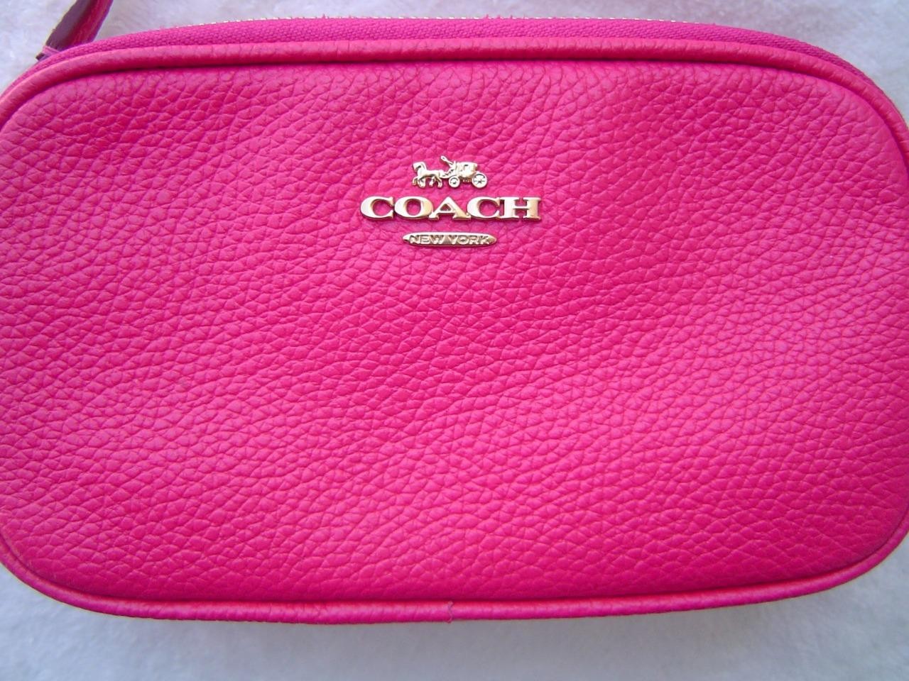 AUTHENTIC COACH RUBY PINK PEBBLE LEATHER BAG/POUC… - image 19