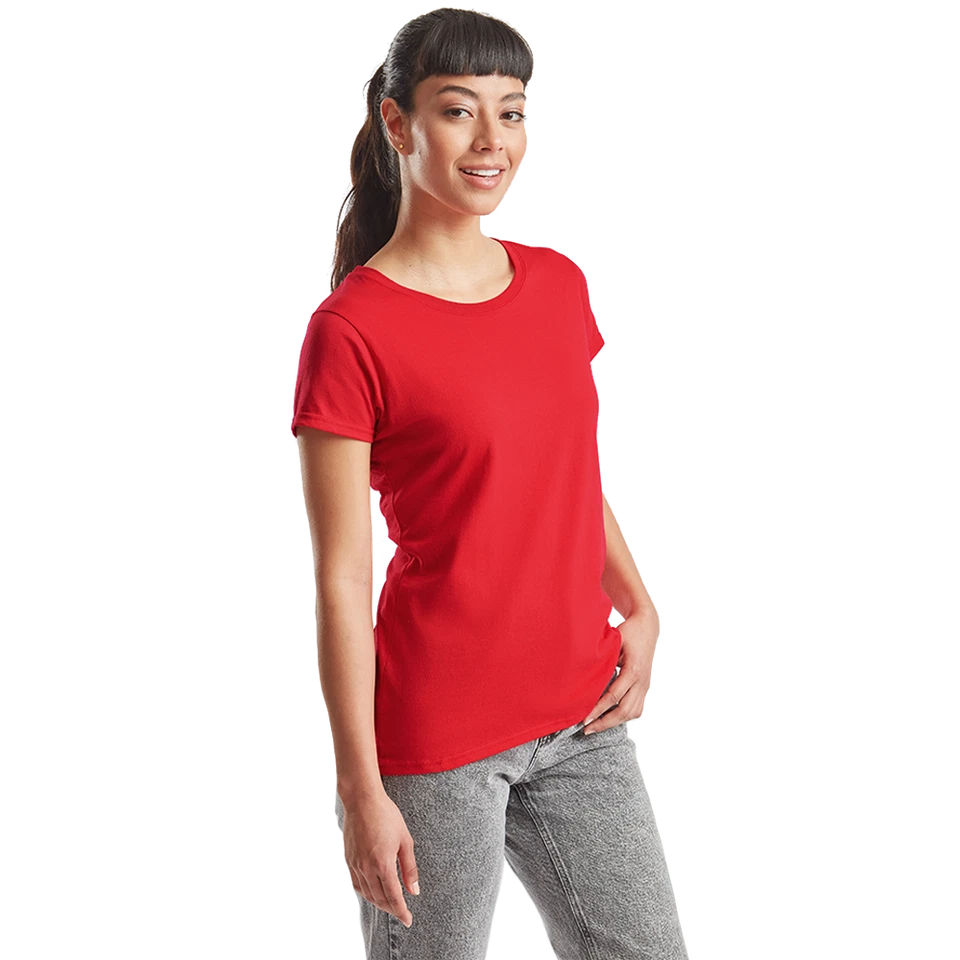 5 Pack Fruit of the Loom Ladies T Shirt Womens Blank Lady Fit Tee Blank T-Shirts - Image 4 of 4