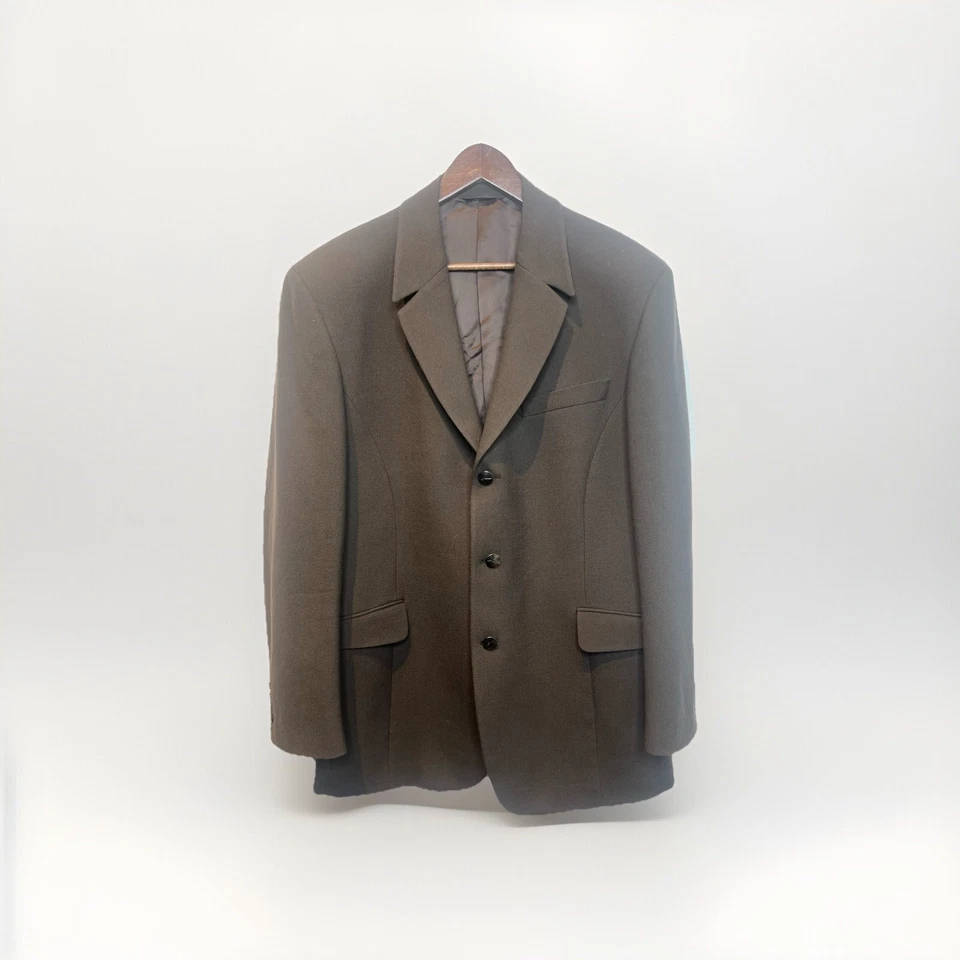 Thierry Mugler Men's Designer Brown Blazer Jacket Italy Size 56 Drop 8 Vintage - Image 2 of 4