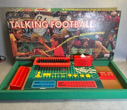 Vintage Mattel Talking Football Game 1971, All Pieces & Records - Works! - READ!