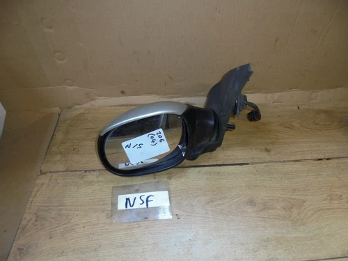 PEUGEOT 206 2002-09 PASSENGER ELECTRIC DOOR MIRROR SILVER EZR BLACK PLUG SPARES