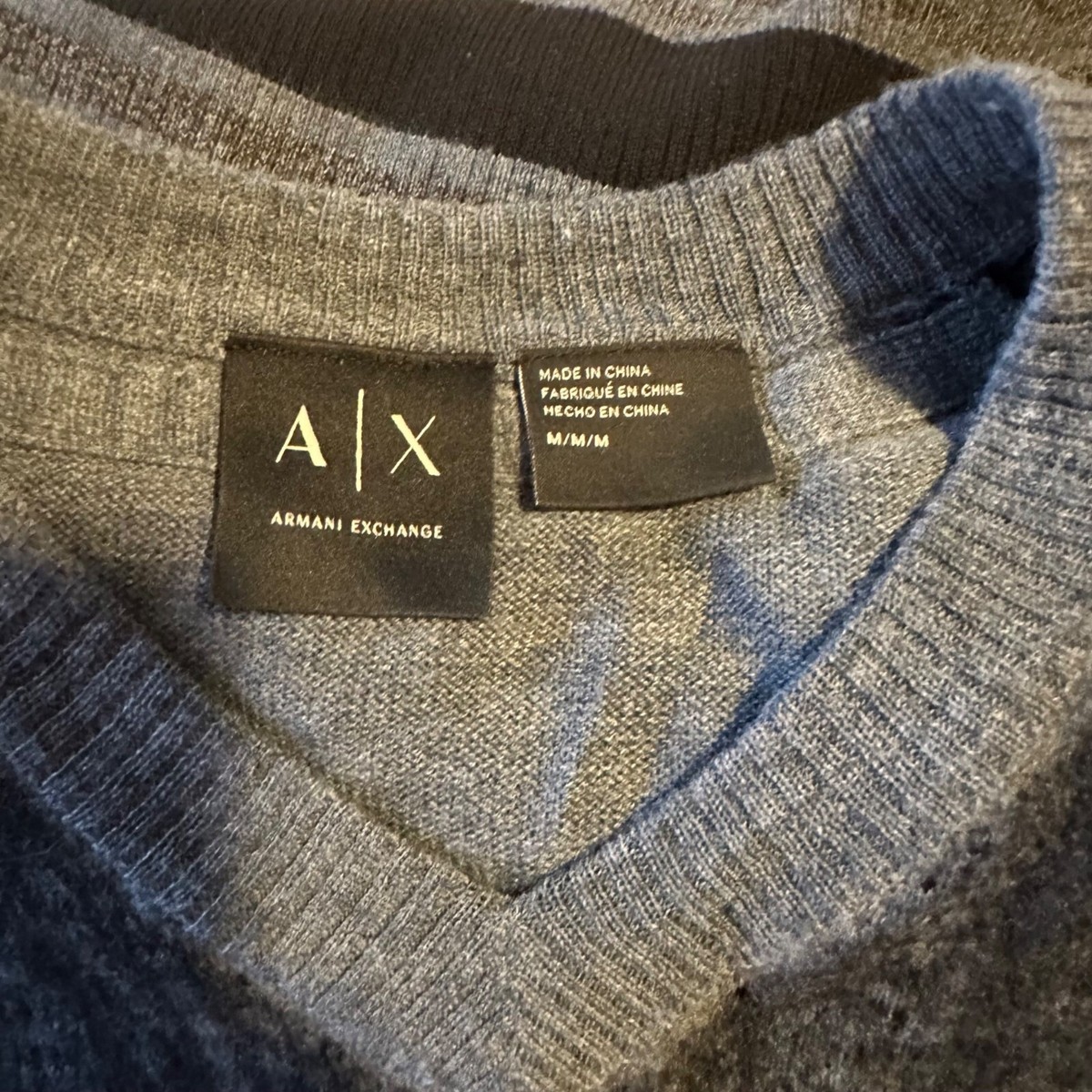 Armani Exchange A/X grey and black check academia wool blend