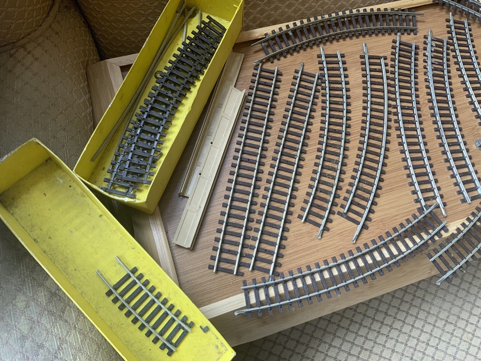 Vintage Hornby Dublo 2 Rail Model Railway Track & Accessories Job Lot