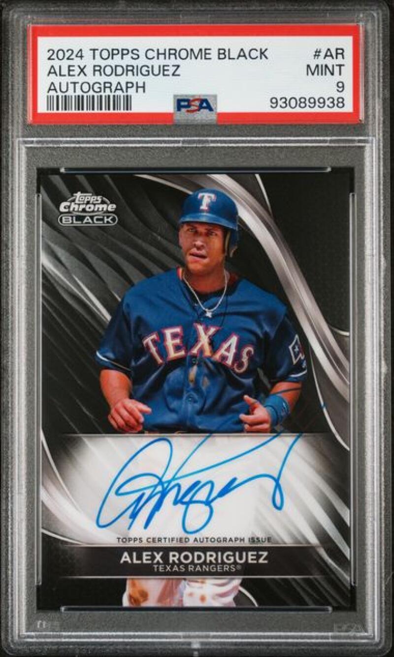 2024 Topps Chrome Black #CBA-AR Alex Rodriguez PSA 9 MINT Auto Rangers