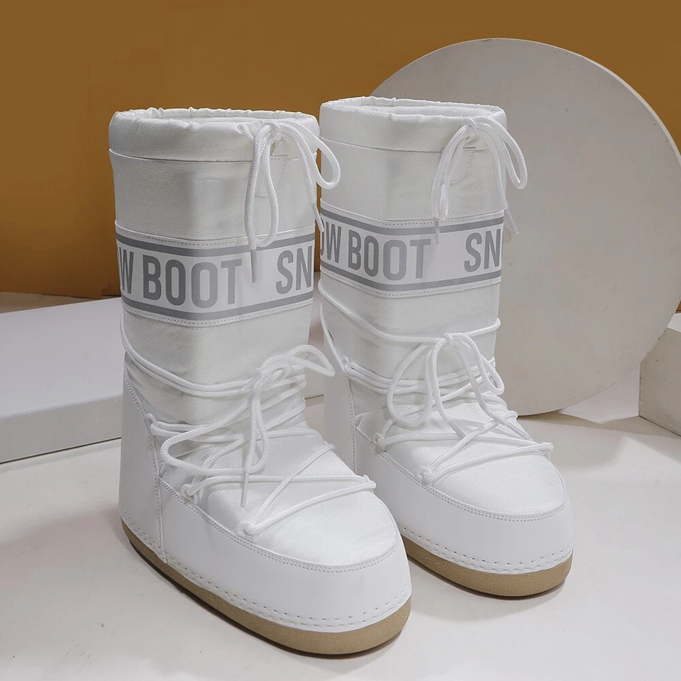 Nuevo Mujeres Hombres Esquí Espacial Luna Botas Gruesas Impermeables Medio Sol Botas Zapatos Botas Foto 4 de 4