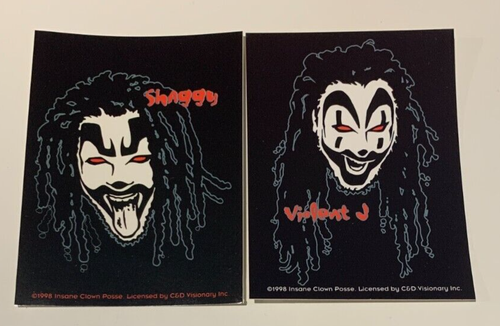 INSANE CLOWN POSSE 2-Pack of Stickers Shaggy & Violent J NEW OFFICIAL MERCH - 第 1/1 張圖片