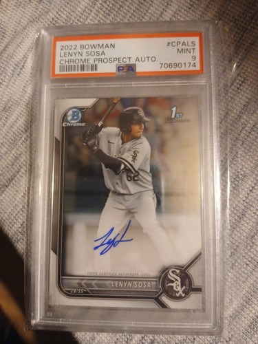 2022 Bowman Lenyn Sosa Chrom Prospect Auto PSA 9