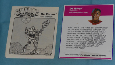 vintage Kenner CENTURIONS -- DR. TERROR INSTRUCTION SHEET and BIO CARD ...