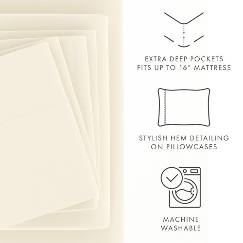 6PC Premium Sheet Set by Kaycie Gray So Soft Collection With 2 FREE PILLOW CASES - Picture 3 of 16