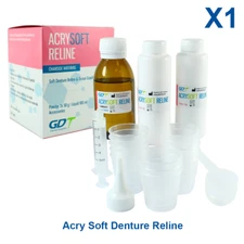 Dental Acry Soft Denture Reline & Tissue Conditioner Self Cure Translucent Pink