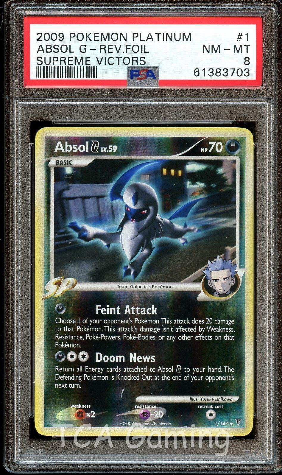 PSA 8 NMMINT Absol G 1/147 REVERSE HOLO Supreme Victors Pokemon Card