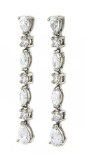 $18,950 TIFFANY & CO. 2.26CTW DIAMOND DROP EARRINGS JAZZ LINE SWING PLATINUM