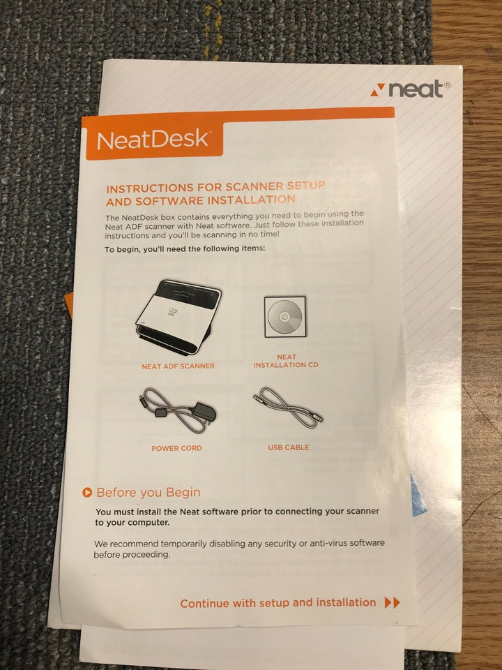 NeatDesk ND1000 Desktop Scanner And Digital Filing System w/Power Cord