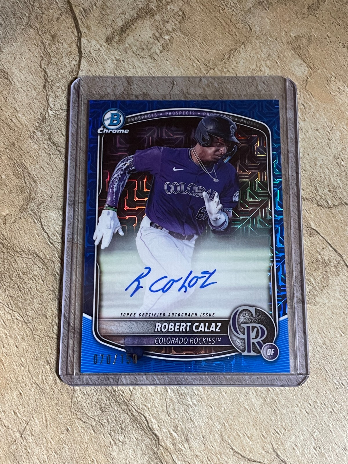 2025 Bowman Chrome Blue Mojo Refractor Auto Rookie Robert Calaz #070/150