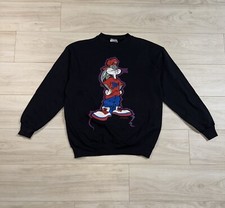 Vintage 90s Bugs Bunny Looney Tunes Sweatshirt Size Large Warner Bros Hip Hop