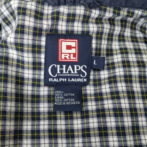 Vintage Chaps Ralph Lauren Jacket Harrington Dark Blue Size Large Full Zip - Picture 2 of 7