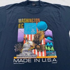 vintage 90s WASHINGTON DC MADE IN USA EAGLE CAPITOL T-Shirt MEDIUM soft thin