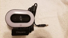 Aluratek 1080p HD Webcam with Ring Light, Auto focus, Noise Canceling Mic