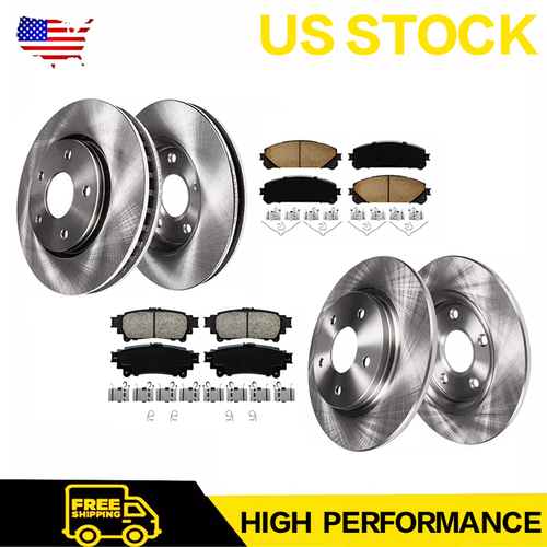 Front & Rear Rotors Brake Pads for Lexus RX450h RX350 Toyota Sienna