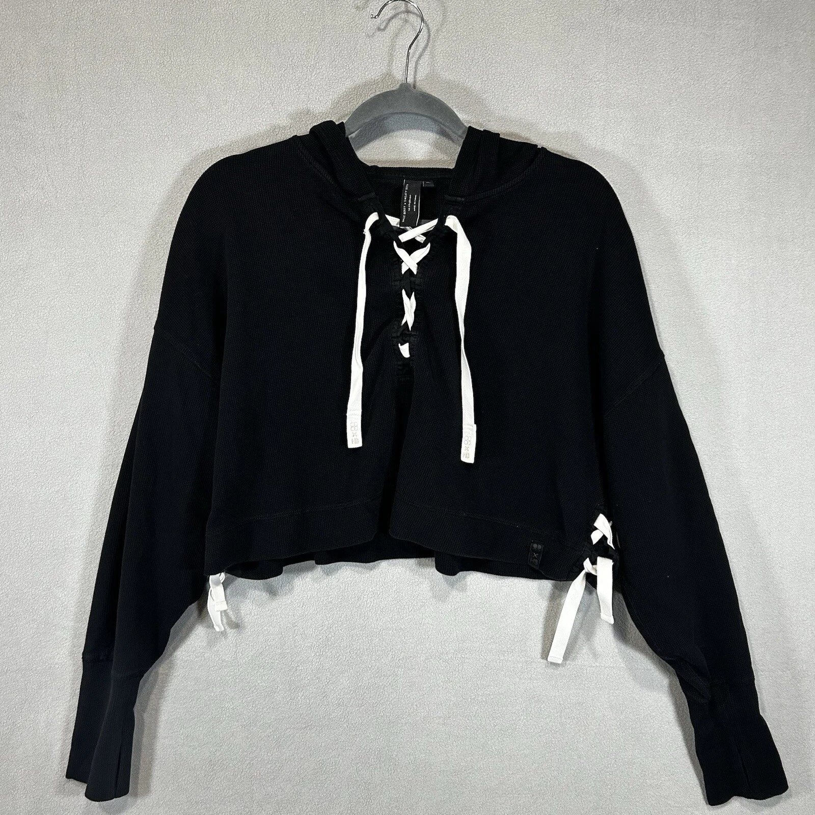 sweaty-betty x halle berry nakano oversized waffle knit hoodie
