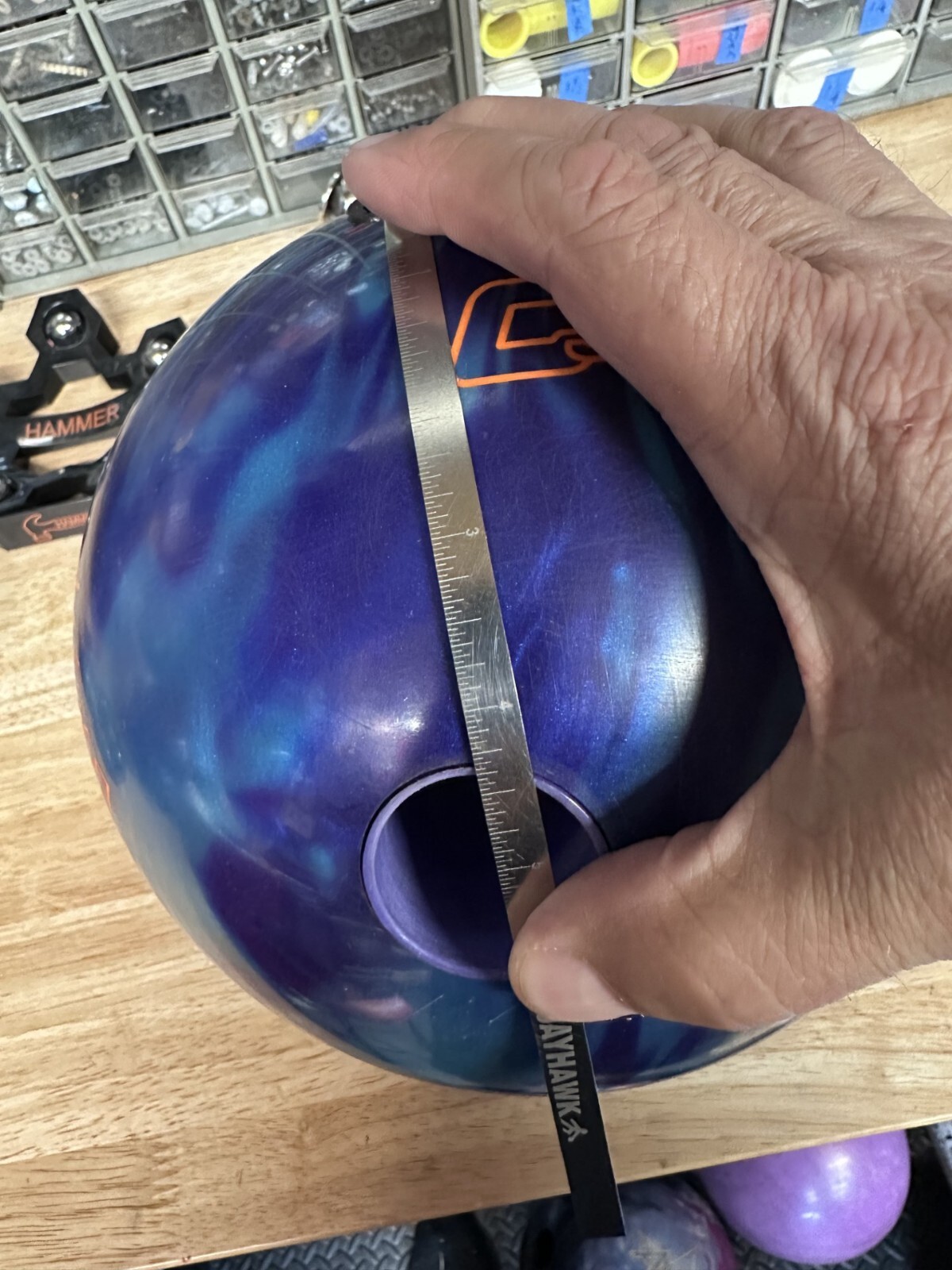 USED - Bowling Ball - 15lb Columbia "KABOOM" - DRILLED WEIGHT 14lb 10oz thumbnail 7