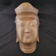 Vintage Japan Noh mask Kannon Bodhisattva Buddhism Kagura mask Length:34cm