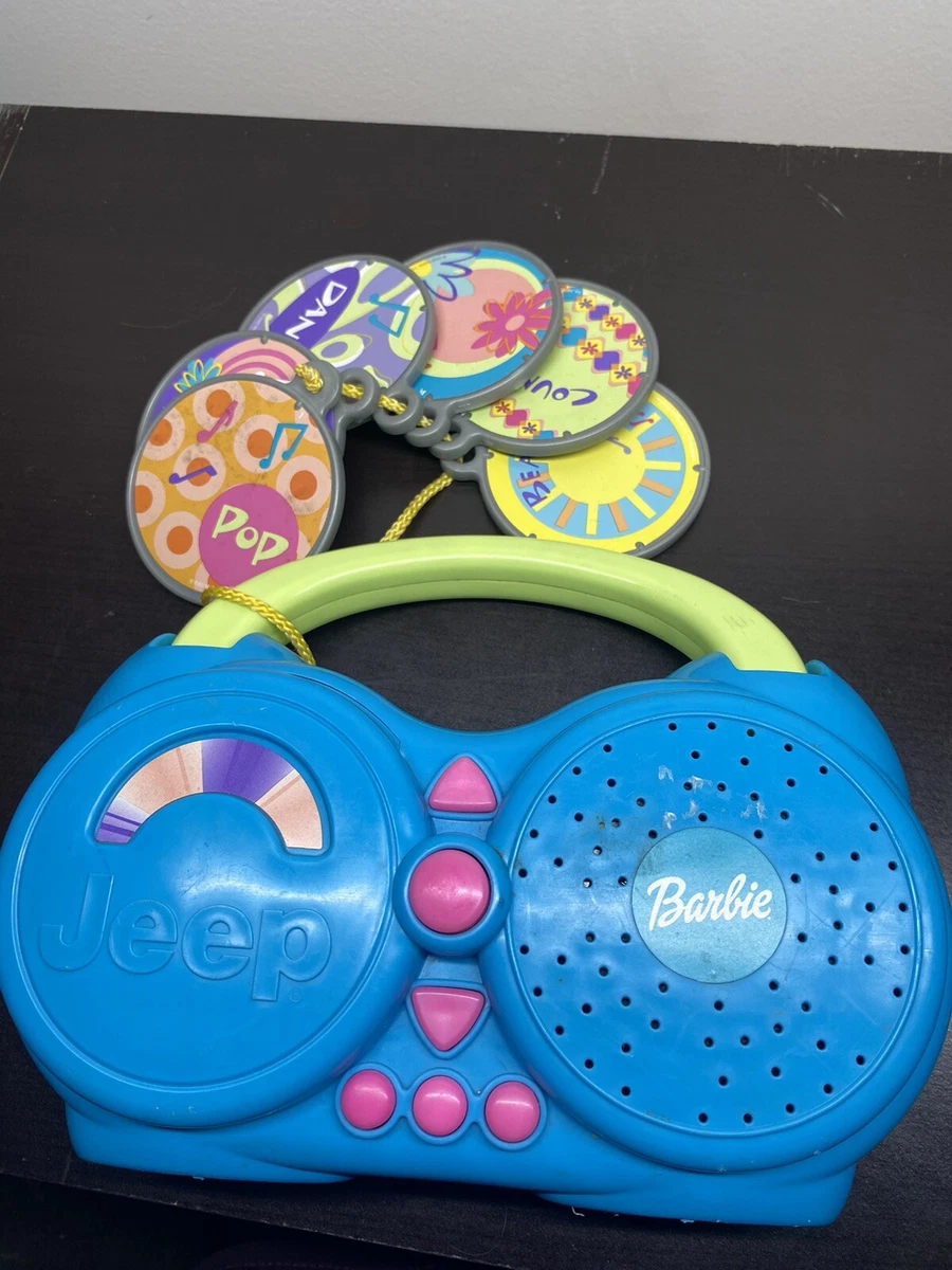 Vintage DJ Barbie CD Radio Power Wheels Jeep Take Along Tunes Boombox 2002
