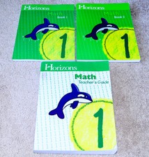 Horizons 1st grade MATH 1 SET Teacher's Guide Student Workbook Books 1  2