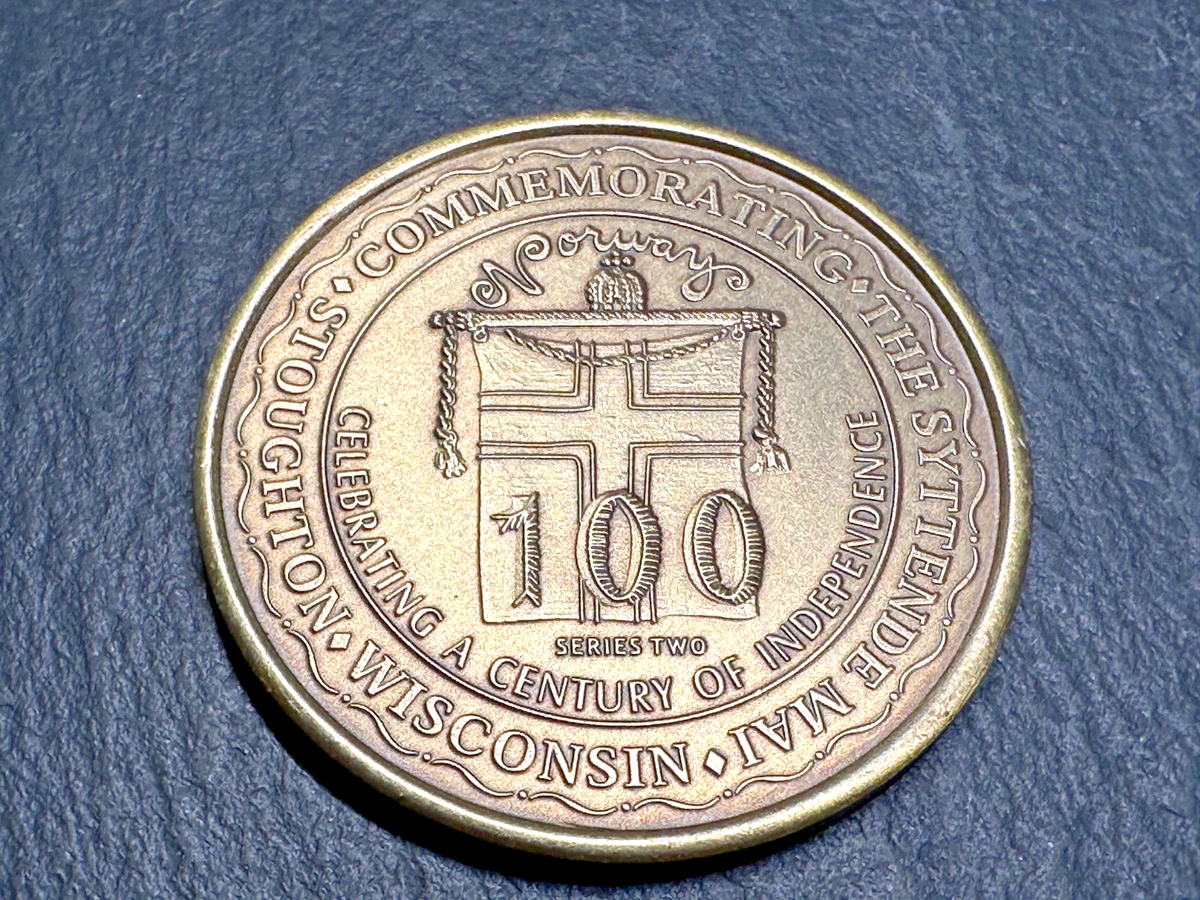 Médaillon Norvégien Syttende Mai Stoughton 1994 - Gravure Chevreuil Et Renne - Collection