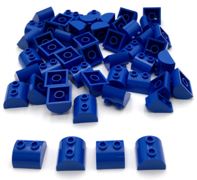 あんこ　　シングルブルー2枚 Lego 50 New Blue Slopes Curved 2 x 2 Double with 2 Hollow Studs