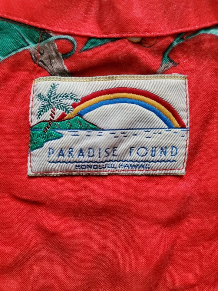 Camisa De Colección Paradise Found Hawaiian Red Guacamayo Loro Magnum P.I. Tom Selleck XL. Foto 2 de 4