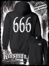 666 2-Sided Hoodie / Sweatshirt Triple Six Horror Satanic Halloween Punk Rock