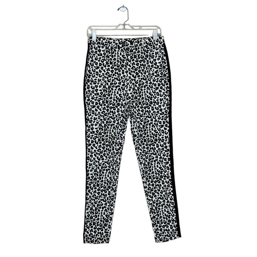 Wild Honey weiß schwarz Leopardendruck gerade Beinhose Gr. M - Bild 6 von 12