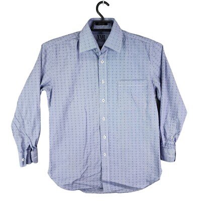 platinum dress shirt Mens XMI Platinum Dress Shirt Blue Pattern Long Sleeve Button up Size XL