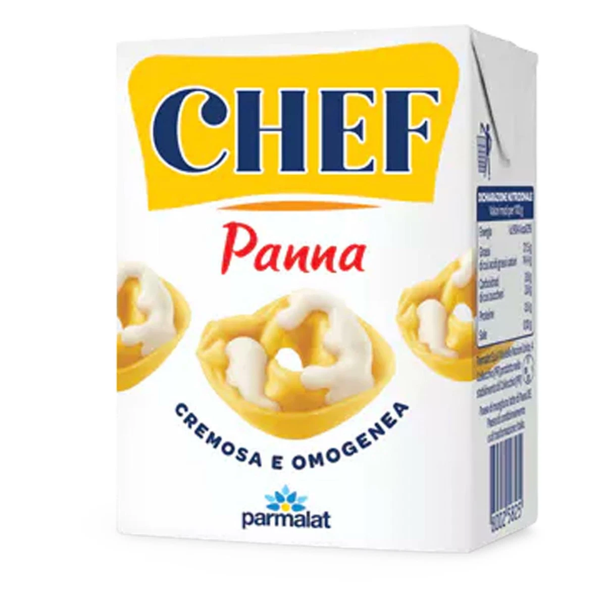 KÜCHENPANNE PARMALAT PANNA CHEF 200 ML CREMIG UND HOMOGEN PASTE PRIMA