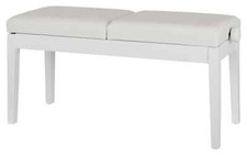 Klavierbank Klavierstuhl Pianobank Doppel Sitz Bank Klavierhocker Weiß Matt