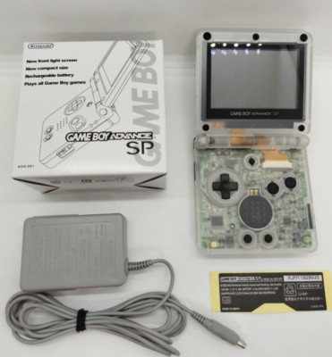 Gameboy Advance SP AGS-001 Clear color New Reshell Custom shell & New Battery