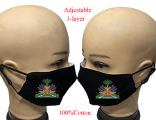 HAITI Reusable Washable adjustable 3 Laye Cotton Cover Face Mask LOT 2-12pcs