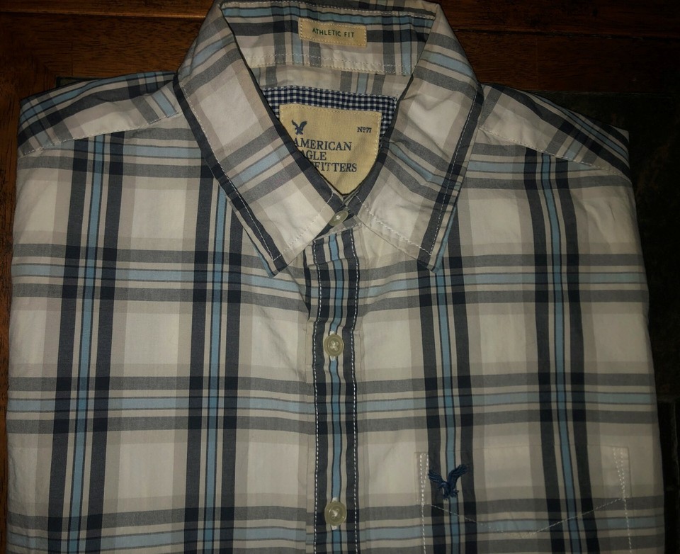 Chemise Homme American Eagle - Taille S, Manches Longues, Bleue, Occasion Très Bon état