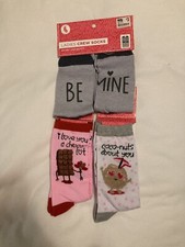 Valentines women  s socks NEW Lot Of 3 Ladies Crew Size 9-11