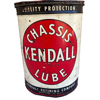 Kendall Chassis Lube Lubricant Grease Metal Can 1/2 Full Bradford PA VINTAGE 
