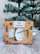 THE BODY SHOP ALMOND MILK  HONEY BODY BUTTER SHOWER CREAM DUO TRAVEL SET NEW