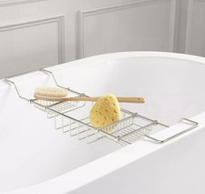 West Elm Polished Nickel Bathtub Caddy, Crafted From Solid Brass New Reg 149