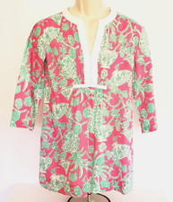 Lilly Pulitzer Dylan Tunic Hotty Pink Scorpion Bowl Women's Size Medium Tropical
