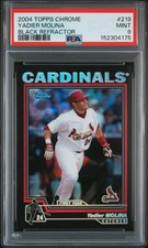 Topps Chrome 2004 #219 Yadier Molina Black Refractor RC PSA 9 Pop 10 None Higher