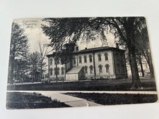 High School Chesaning Michigan MI Saginaw County Postcard
