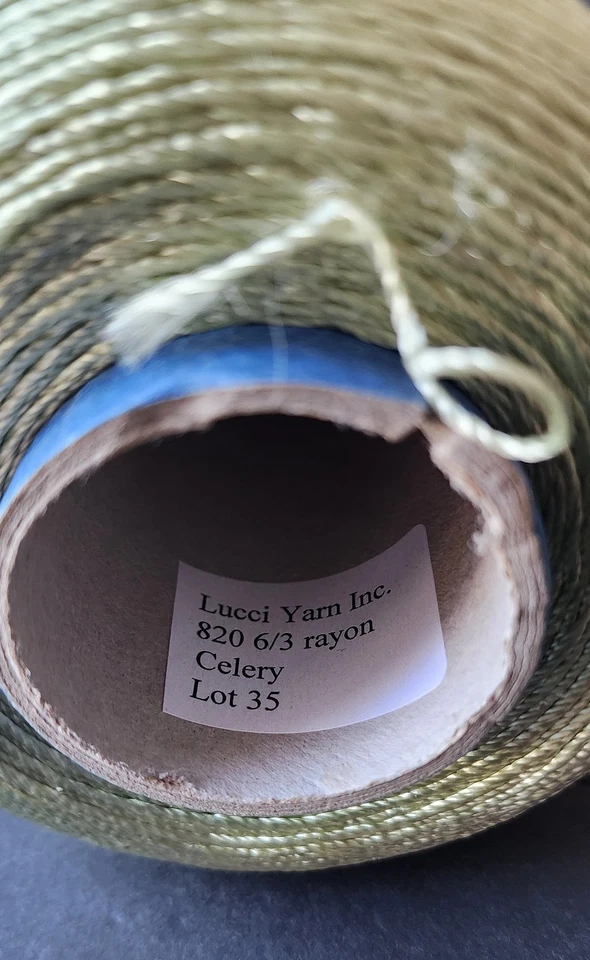 Lucci Yarn 6/3 Rayon Cone – Celery Green Lustrous Weaving Yarn, 1 lb 7 oz - Image 4 of 4