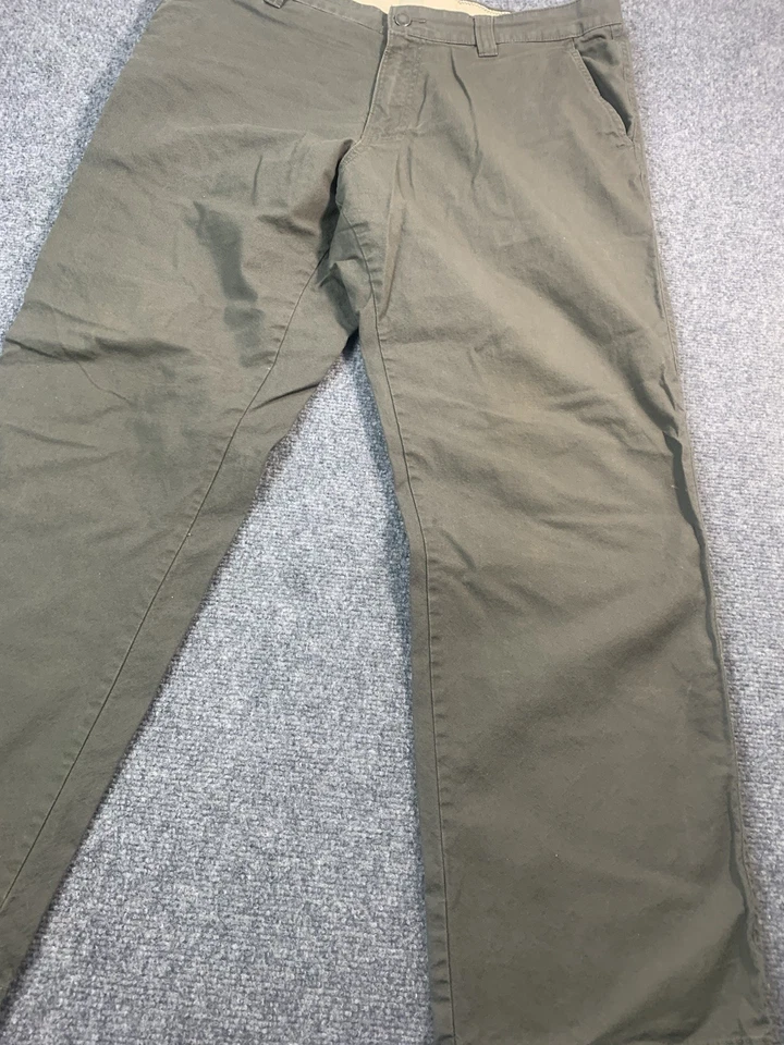 Pantalones Columbia Para Hombre 34x30 Verde Chino Pierna Recta Exterior Informal Foto 3 de 4