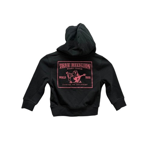 NWT True Religion Girls Metallic World Tour Zip Hoodie Jet Black Size XS - Picture 8 of 8