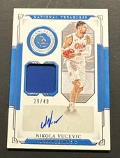 2020-21 NATIONAL TREASURES NIKOLA VUCEVIC GAME GEAR PATCH AUTO #’d 29/49!